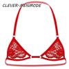 Sexy Mens Sheer Lace Lingerie Exotic Open Bras Gay Sissy Nightwear Halter Neck Adjustable Straps Wire-free Unlined Mini Bra Top