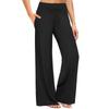 Womens Wide Leg Pants Summer Casual Loose  Elastic Waist  Trousers Yoga Pants With Pockets