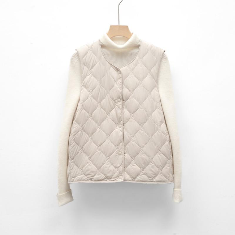 Pinghu new national standard 90 down short down liner vest women's light and thin inner collarless new vest autumn and winter vest