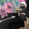 Black Background Cactus Tulle Curtains Balcony Room Fashion Printed Sheer Curtain Living Room Window Modern Decor