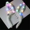 Glowing Rabbit Ear Headband New Year Eve Party Headbands Flashing Hairhoop Christmas Party Headdress Girls Party Props
