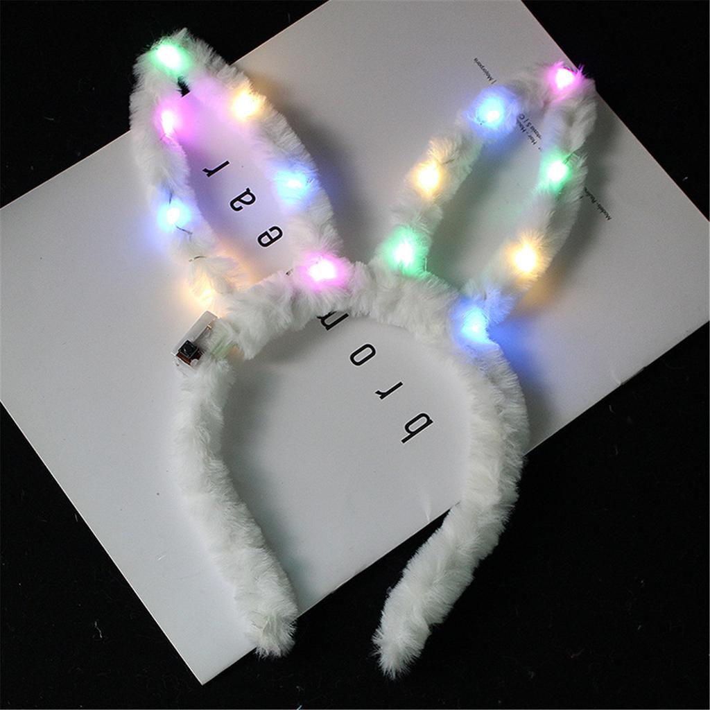Glowing Rabbit Ear Headband New Year Eve Party Headbands Flashing Hairhoop Christmas Party Headdress Girls Party Props