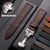 18/19/20/21/22/24mm Echtes Kalbsleder Uhrenarmband für Omega Business-Armband für Seiko Faltschließe Braun Herren Uhrenarmbänder