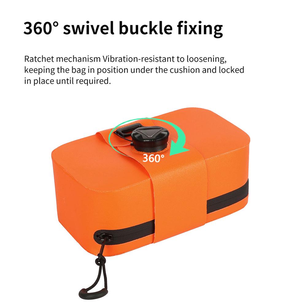 Waterproof Bicycle Saddle Bag W/ Rotating Lacing Under Seat Bike Bag Portable Cycling Seat Pack for Commuter Travel Outdoor
