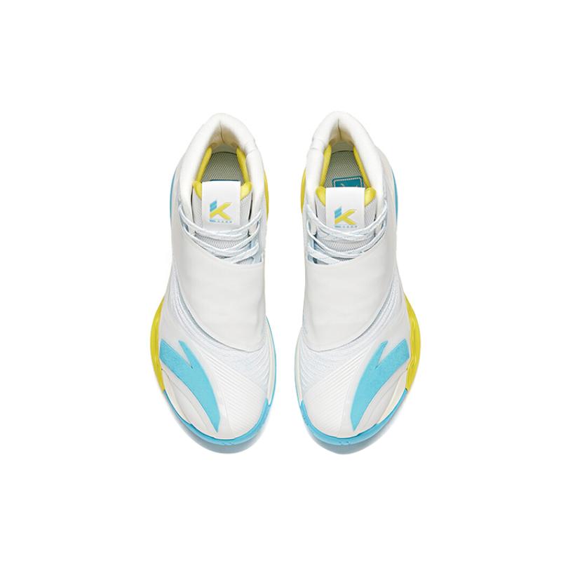 Anta KT6 Thompson Abrasion Resistant Breathable High Top Basketball Shoes Men's White Blue Yellow Sneakers 112041101-8