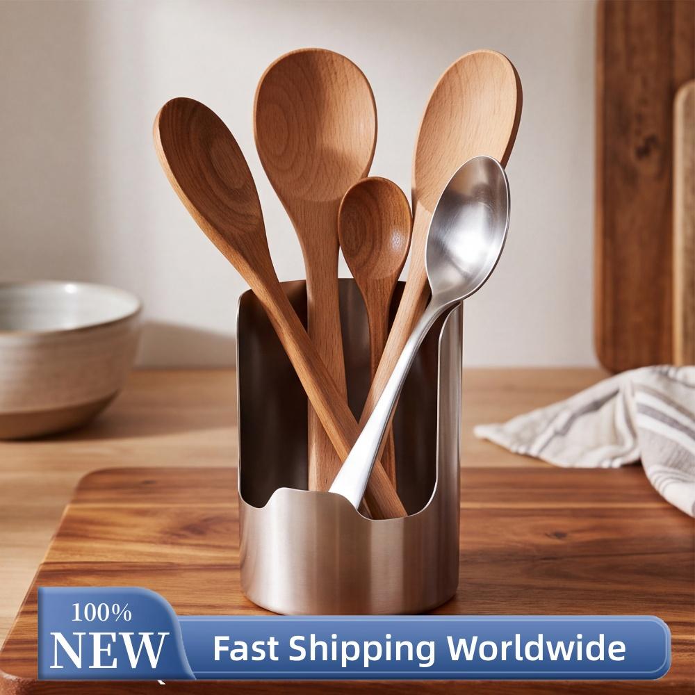 Pot Lid Holder Spoon Rest Stainless Steel Kitchen Countertop Organizer Ladle Holder Stand