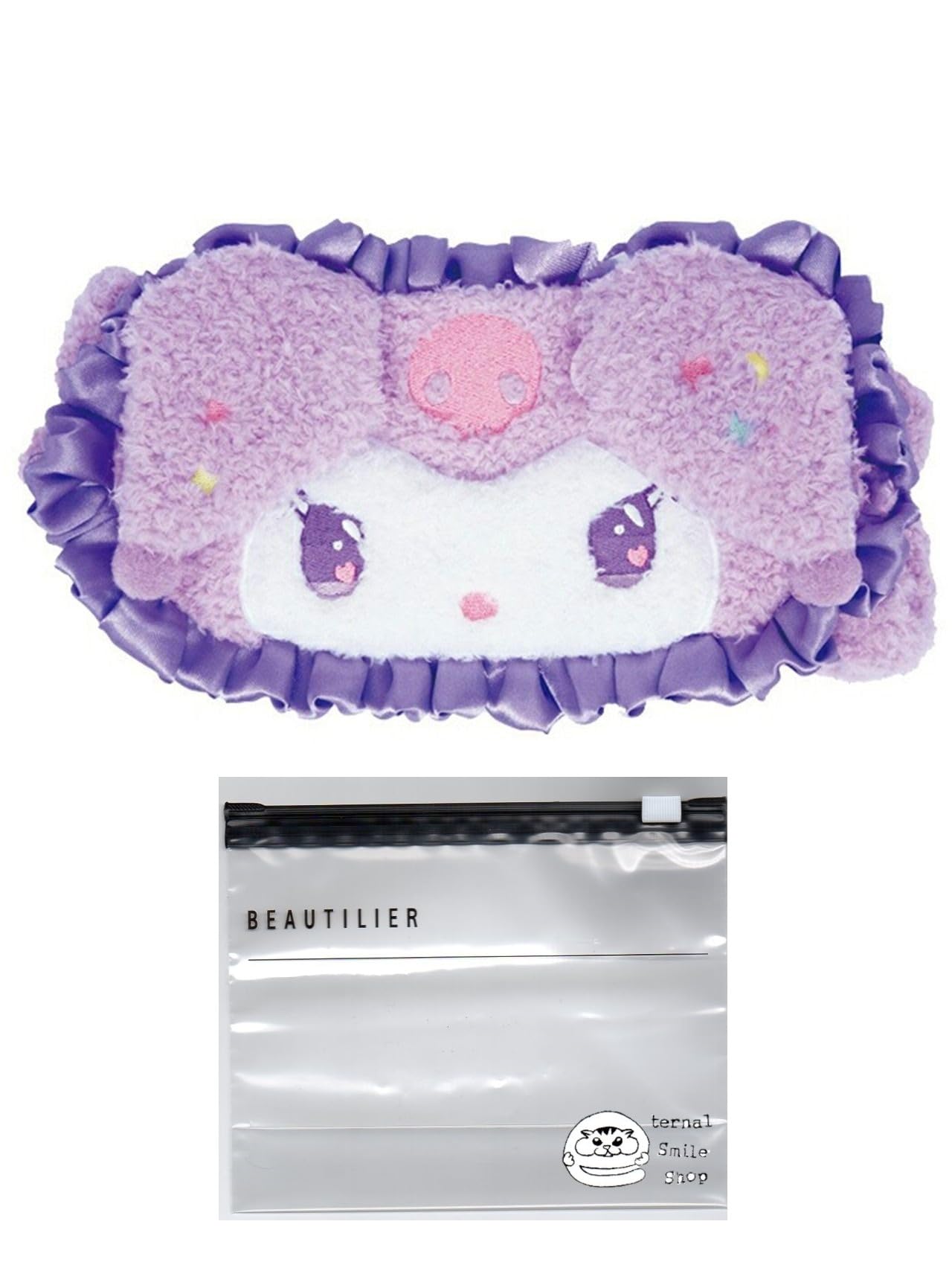 

Sanrio Hairband Face Turban Kuromi Frill Design Purple Set and Slider Ver.4 Wash/Sports Headband/Hair (Hairband Bag)