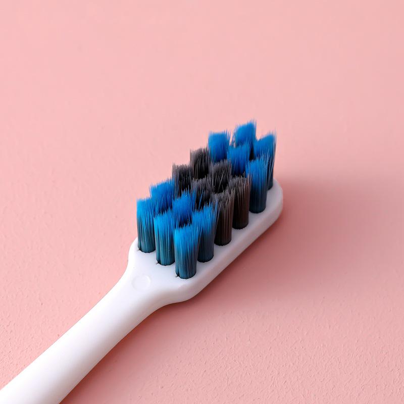 Bamboo Charcoal Soft-Bristle Toothbrush, Colorful with Protective Covers for Adults - Men & Women