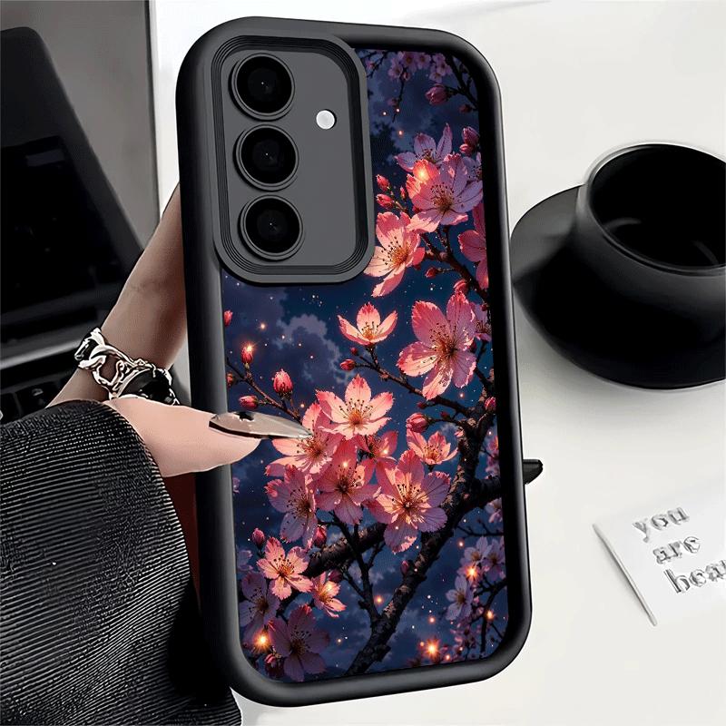 Phone Case for Samsung Galaxy A17 A16 A15 A14 A13 Dreamy Night Cherry Blossom Tree A56 A36 A26 A55 A35 A25 A54 A34 A24 A53 A33 A