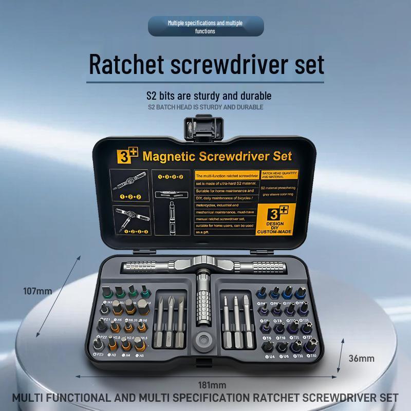 42-Piece Multifunctional Ratchet Screwdriver Set - High Hardness, Versatile Tool Kit for Home Use