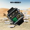 RORIOS Wristwatch with Date and Day Dual Time Quartz Waterproof Wristwatch with Alarm Lightweight Business Sports Watch with Luminous LED and Leather