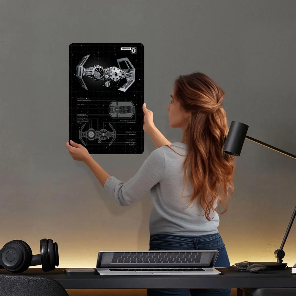 Tie Bomber Tinplate Sign Airplane Poster Modern Home Decoration Living Room Custom Metal Signs for Wall Art Decoration Retro