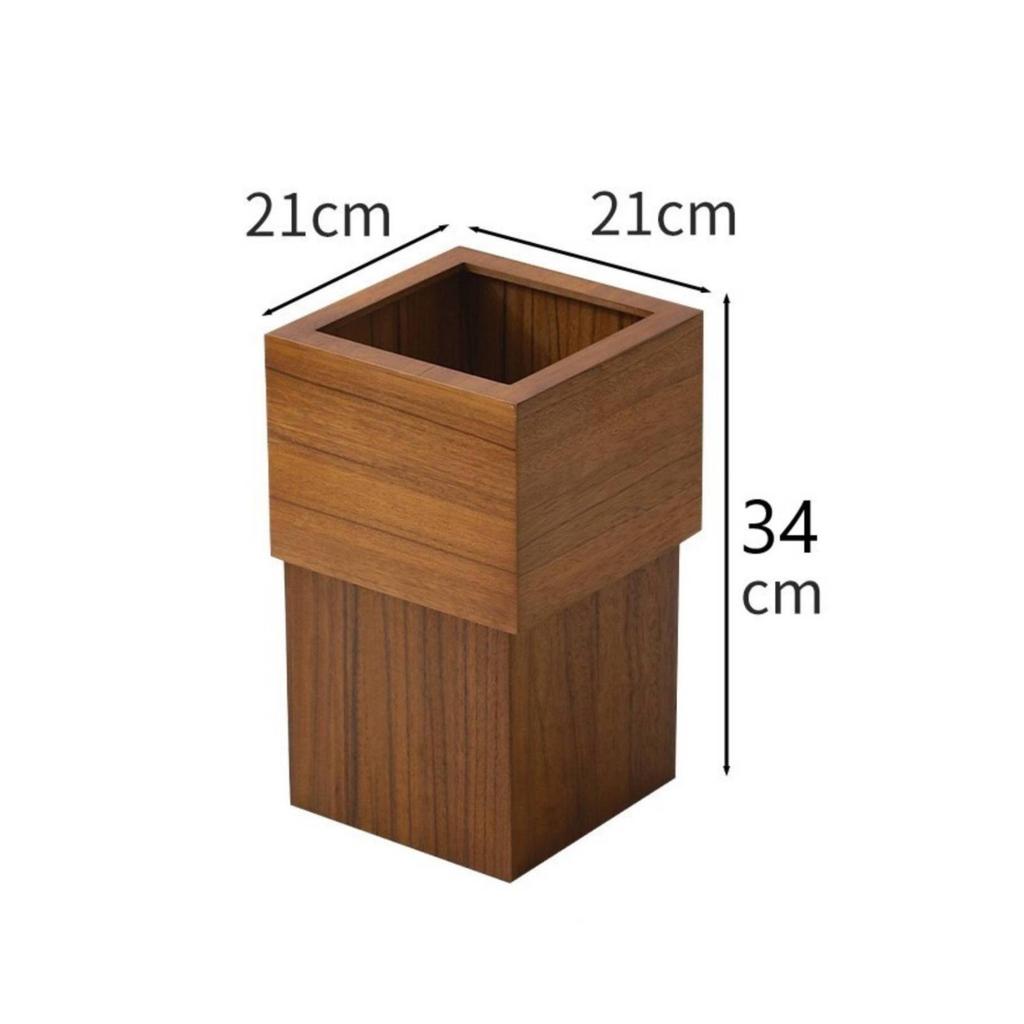 Kleiner quadratischer Mülleimer | Massivholz, Stilvoll,
