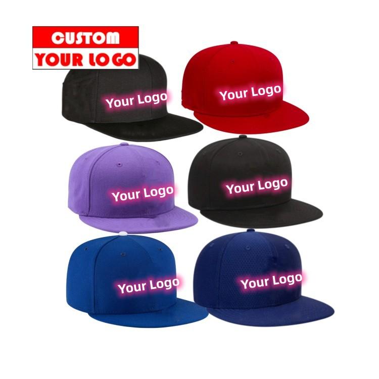 Custom Snapback Baseball Caps Solid Color Baseball Caps Men Plain With logo Custom 58-60cm чёрный