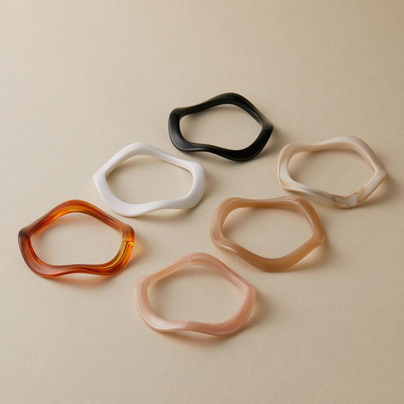 Bohemian Acrylic Bangle Geometric Hip Hop Irregular Wide Bracelet Europe American Style Exaggerated Retro Hand Ring Women