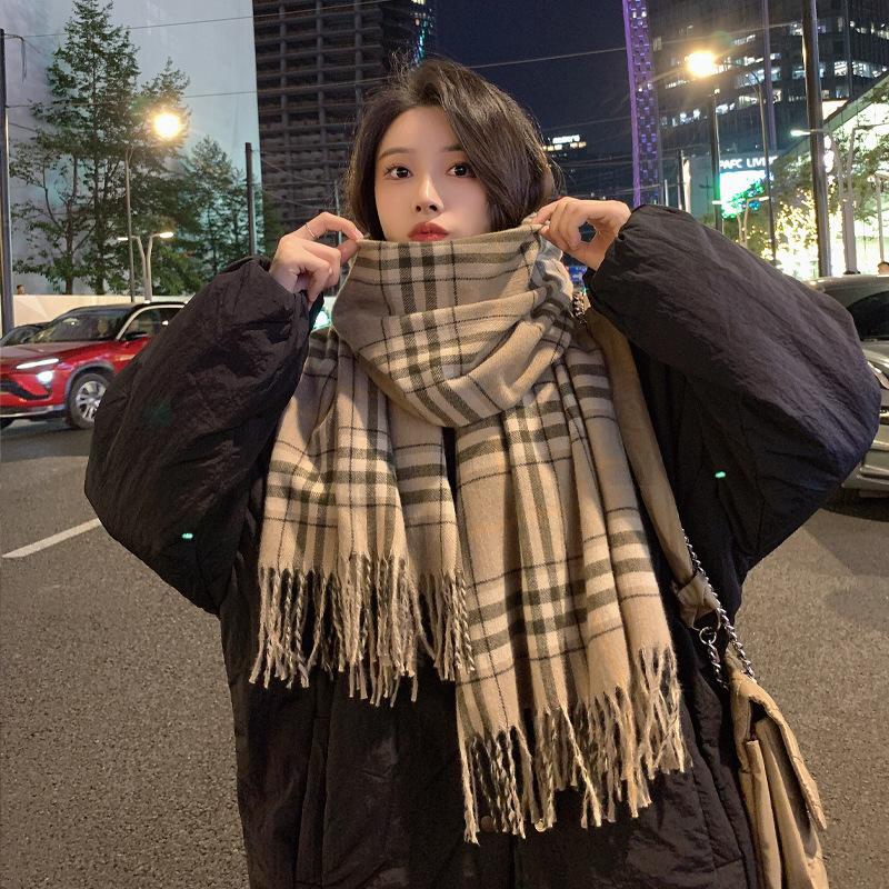 Qiandongge scarf Korean version ins autumn and winter new women's high-end simple and versatile scarf student fashion scarf
