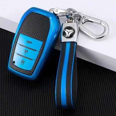 FÜR Toyota Corolla Chr Aygo Rav4 FÜR Hilux Camry 70 40 Land Cruiser 200 Crown TPU Leahter Auto Smart Schlüssel fall Abdeckung Shell Keychai