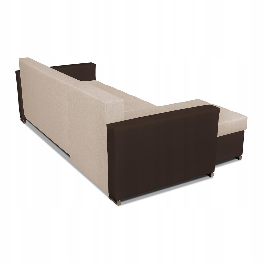 Narożnik Figo rozkładany z funkcją spania rogówka Family Meble biało szary