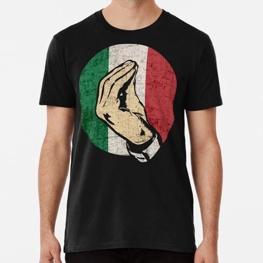 Italian Hand Gesture Sing Language Funny Italy Flag Vintage S-5XL USA T shirt 4XL