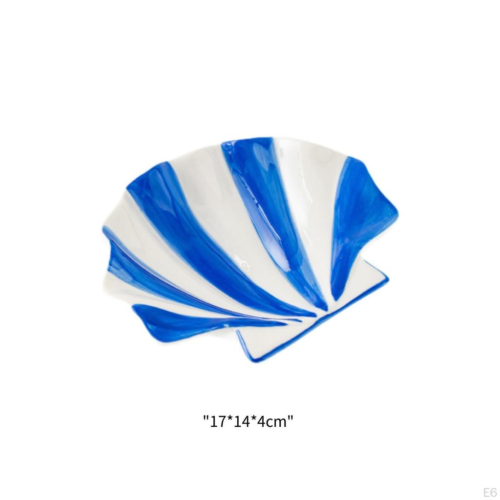 Ceramic Shell Shaped Business Cards Bowl Shape Trinket Tray Decorative for Home