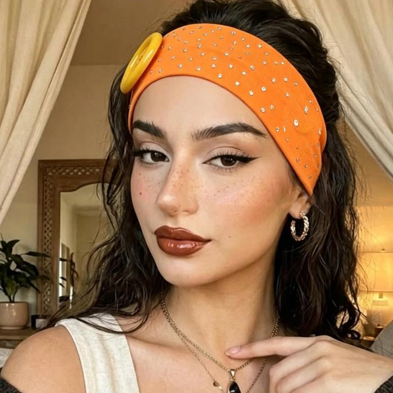 Vintage Women'S Polka Dot Button Headband Spicy Girl Ins Y2K Japanese Trendy Headband Sweet Cool Sports Yoga Headband