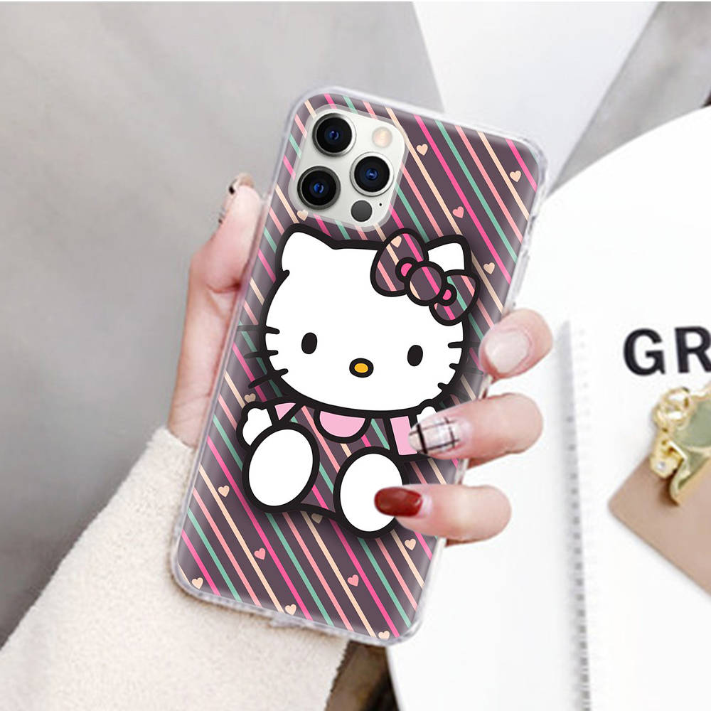 

JZ3 Love Hello Kitty Прозрачный чехол для Samsung A04 A14 A23 M33 M53 Realme 10 9 C35 C55 VIVO Y02 X80 Infinix Hot 30 Note 11 Tecno Spark 8P Pro Infinix Smart 6 PLUS серый