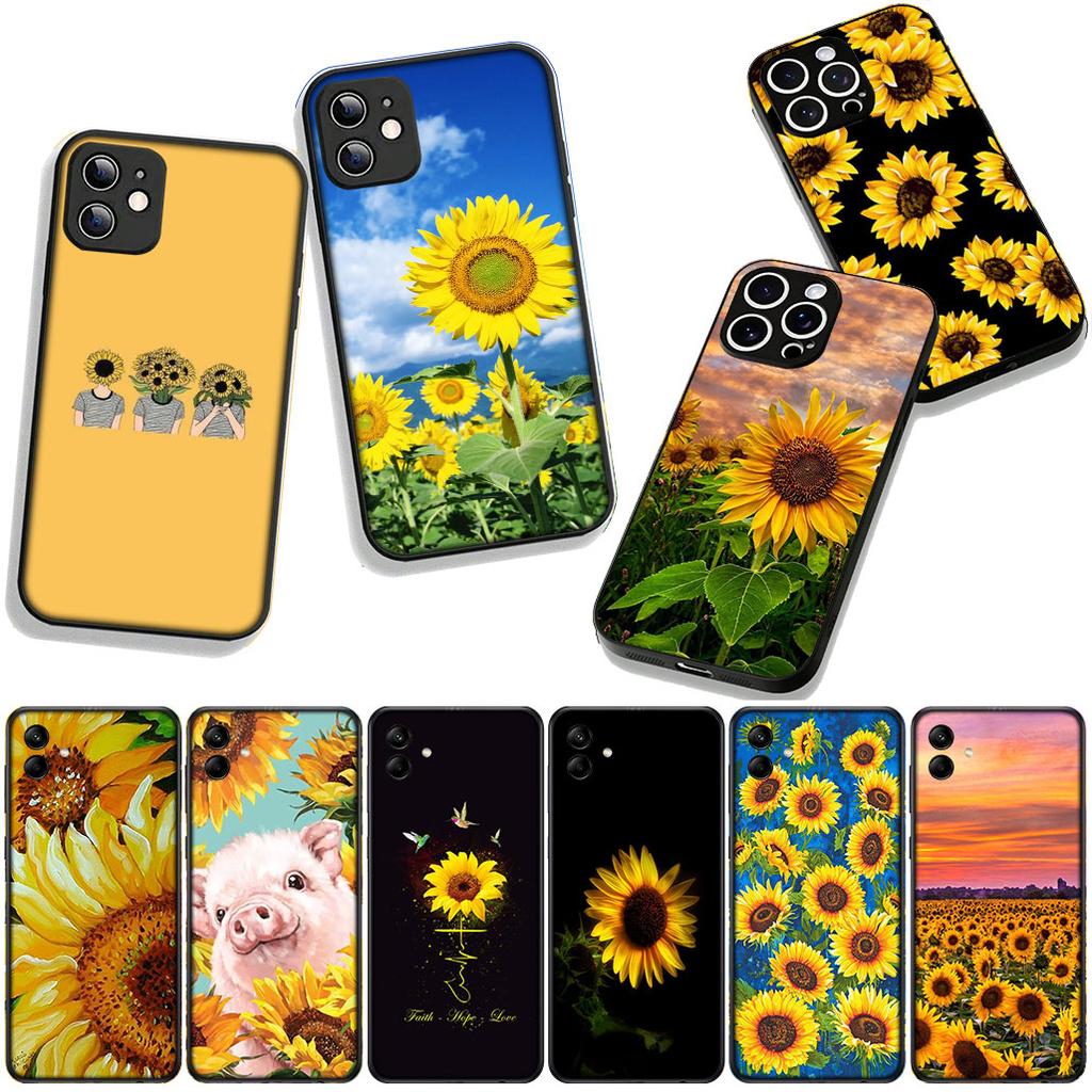 Yellow Flower Sunflower Cover Phone Case for Samsung Galaxy A36 A17 A26 A07 A35 A54 A53 A13 A33 A34 S8 S9 S20 S21 FE S10 Plus