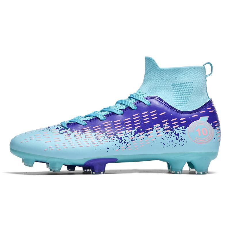 Pro Society Football Boot Men Field Training TF/FG Soccer Shoes Jigh-top Turf Non-slip Childrens Football Shoes for Kids
