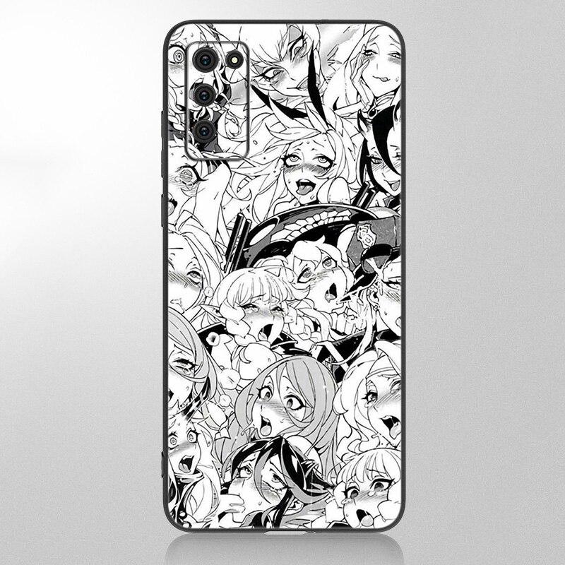 Anime dívka kreslená japonská roztomilá tvář Pouzdro pro Samsung Galaxy A12 A02S A22 A32 A52 A72 A71 A51 A41 A31 A21 A11 A50 A70 A10S A20S
