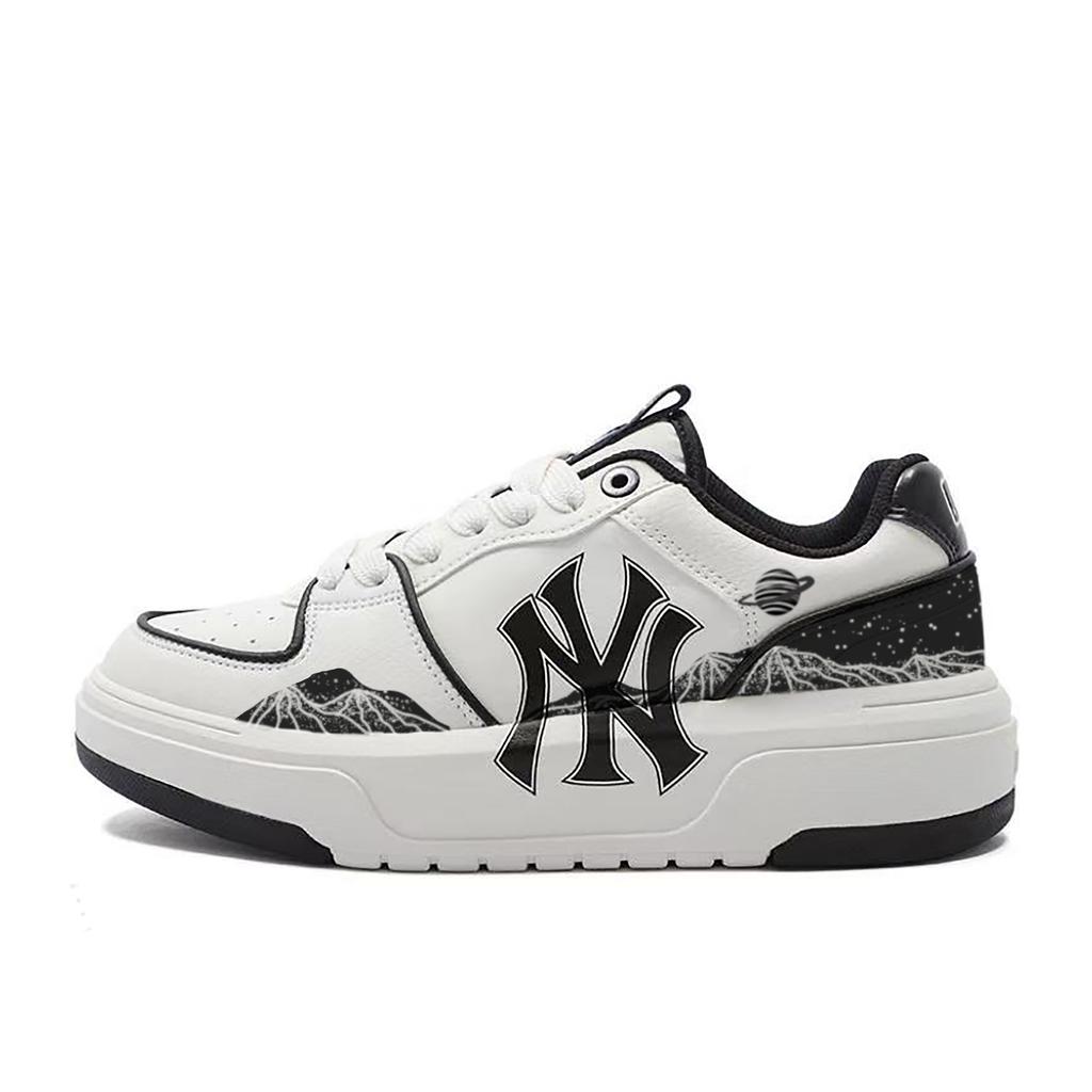 MLB Chunky Liner PU Lightweight And Breathable Low top Skateboard Shoes Unisex Black White 3ASXCA12N-50WHS(Team-)-Random packaging bags