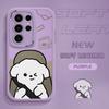 Lovers Couple Cellphone Cover for Vivo V23E Y15 Y91 Y51 OPPO A9 Reno8 6 Realme Huawei Nova 7i P30 Lite Infinix White Puppy PU Leather Phone Case