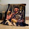 Vintage Ilia Topuria UFC Champion Art Dark Cozy Blanket, Warm Plush Blanket for Home Comfort, Multipurpose Blanket for Home and Travel