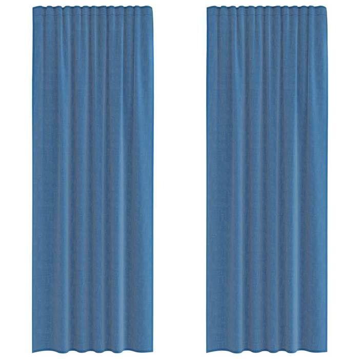 VidaXL Voile Curtains with Loops 2 Pcs Royal Blue 140x260 Cm, Net Curtain, Sheer Curtain, Window Voile, 4102305