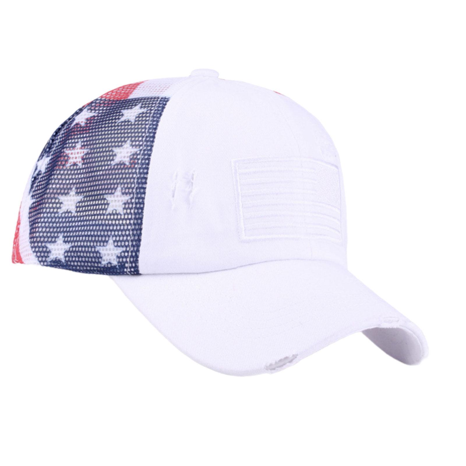 Breathable Wash Cotton Ponytail Truckers Hat Distressed Long Brims Mesh Baseball Hat for Adult Unisex Outdoor Activity белый