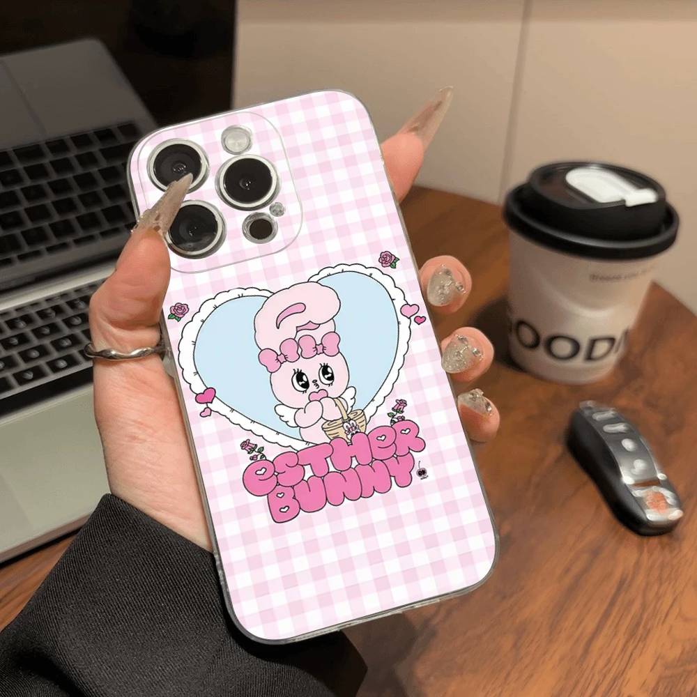 Esther Cute B-B-Bunny For iPhone 17 16 16e 15 14 13 12 11 Pro Max Mini Plus Phone Case