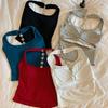 Spicy Girl Star Chain Halter Backless Camisole with Chest Pads & Cutout Design