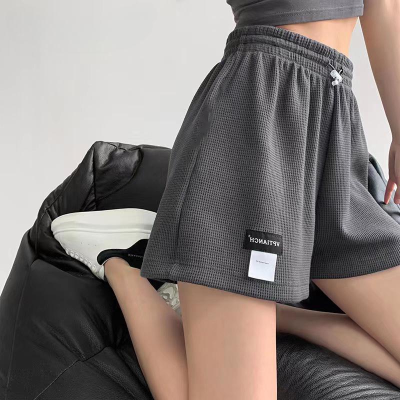 Women's Shorts Without Pockets High Waisted Sports Shorts Casual Bottoms Elastic Waist Hot Pants Solid Color Homewear EMA