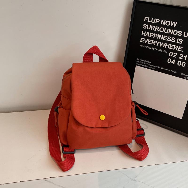 2025 autumn new canvas backpack women's rest backpack lightweight large-capacity flip bag travel student schoolbag