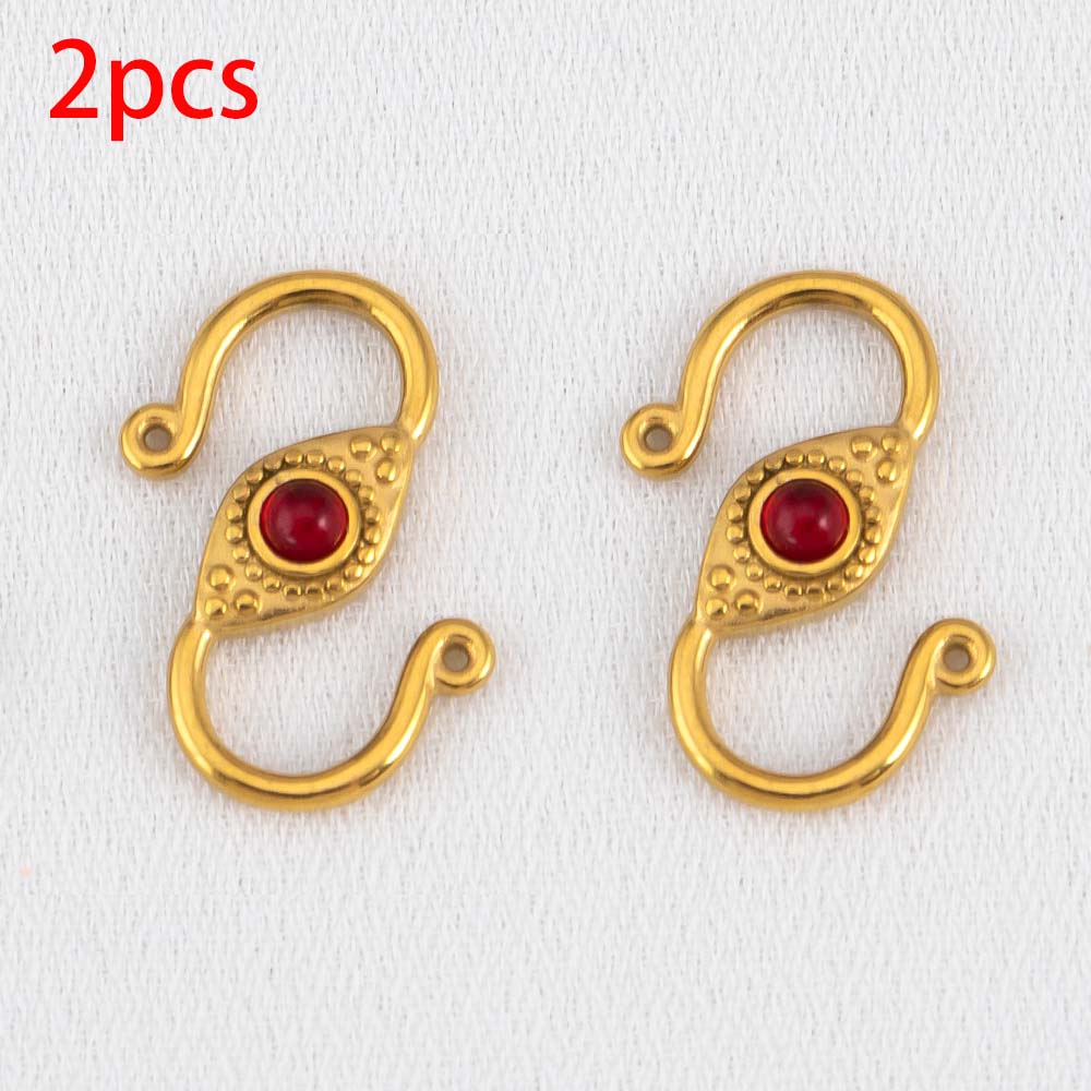2pcs 6pcs Stainless Steel Natural Stone S Shape Hook Clasps Connectors Jewelry Makings Findings DIY Eye Clasp Jewelry Components