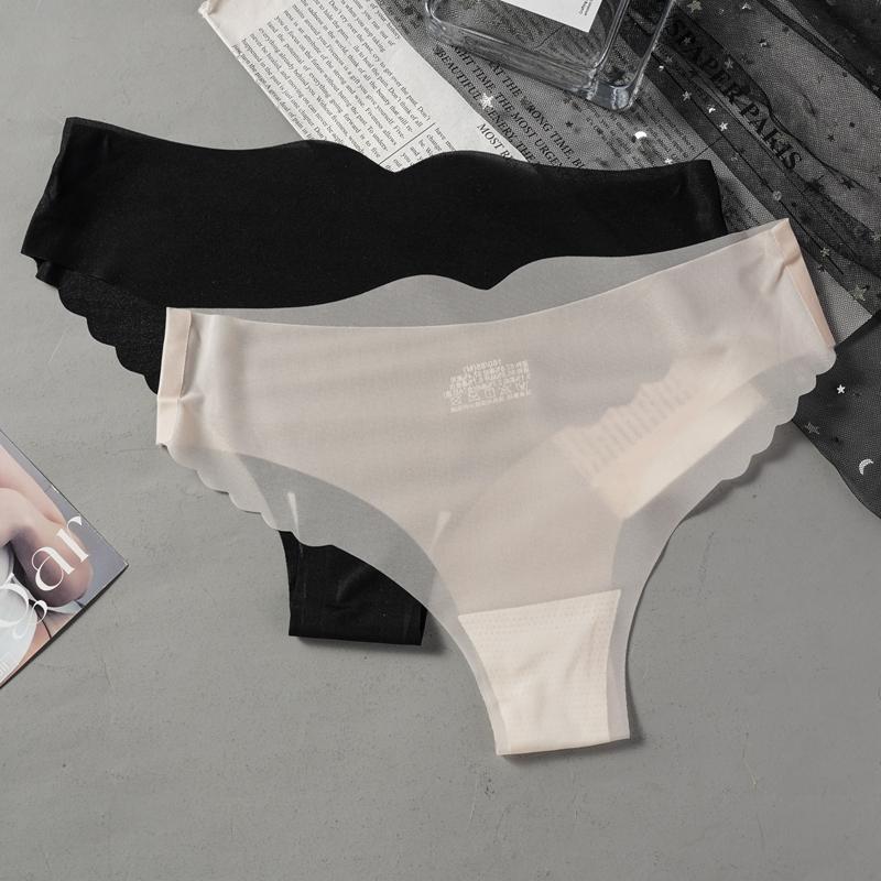 4PCS Ultra-thin Transparent Panties Women Sense Sexy Female Seamless Low-rise Solid Color Comfortable Quick Drying Underwear