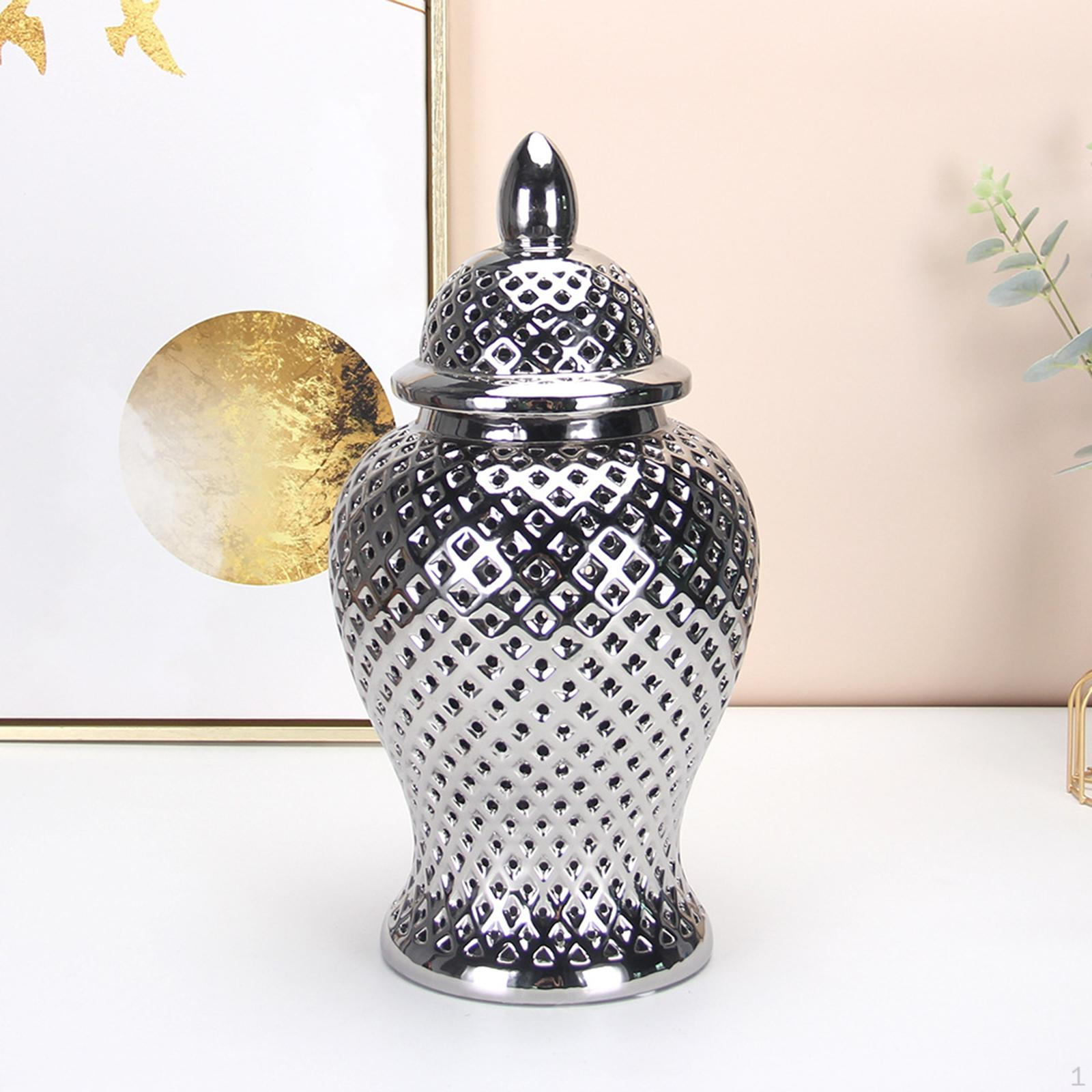 

Ceramic Ginger Jar Floral Arrangement Centerpiece Storage Decorative Vase for