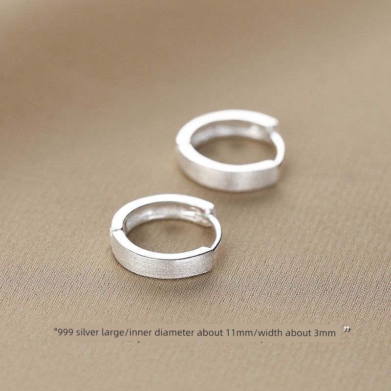 

Xiangnan Simple Bracelet Hot-Sale Earrings Female Light Luxury Minority Pure Silver 999 foot silver ring earrings large (two price)