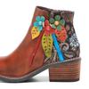 Johnature Genuine Leather Retro Shoes Women Short Boots Round Toe Patchwork Handmade Ankle Boots
