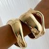 Exaggerated Irregular Curve Alloy Bracelet Set with Smooth Surface