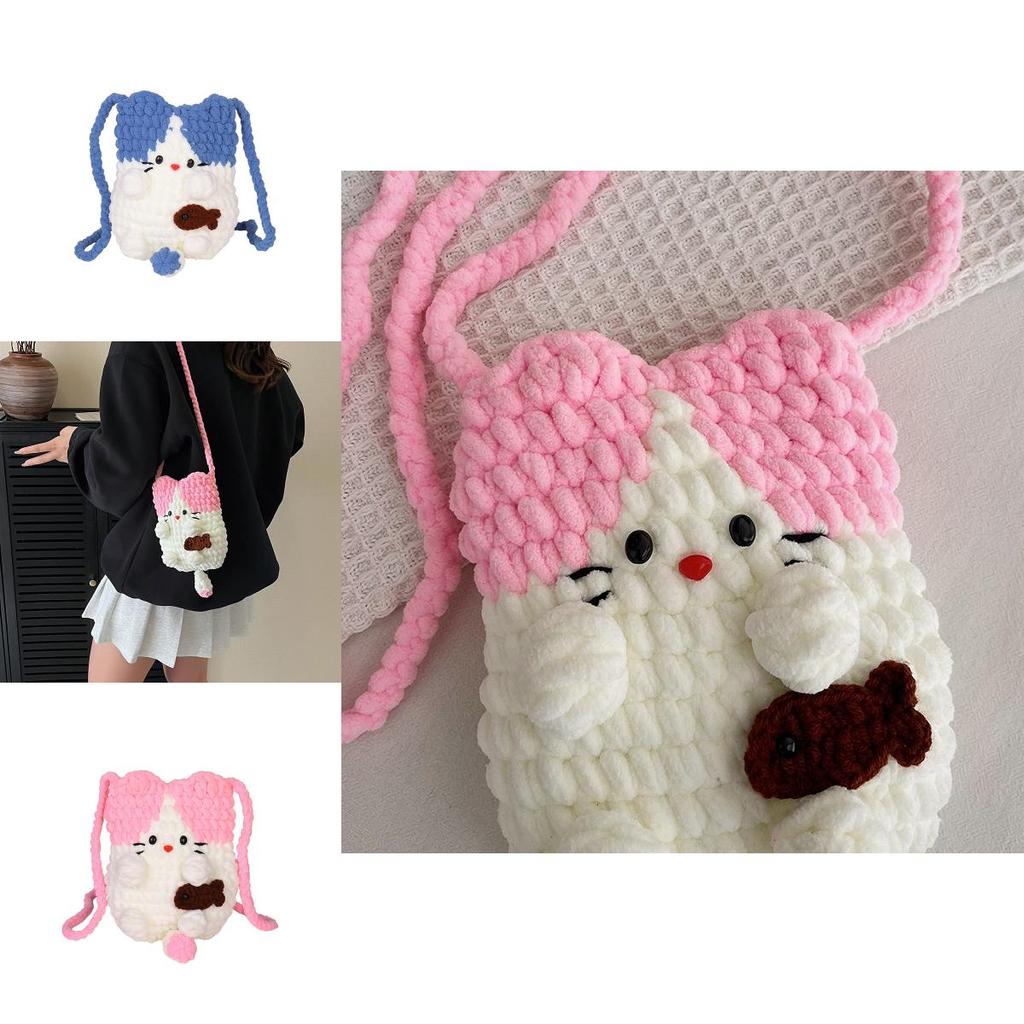 Sweet Girl Wool Weaving Phone Purse With Lightweight Breathability For School And Outings