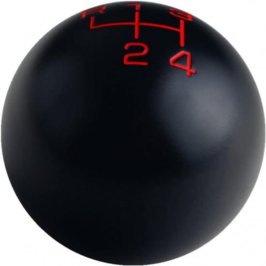 DEWHEL Black/Red Inlay Sphere 4 Speed Manual Shift Knob Shifter Stick 200 Grams Weighted Aluminum 3/8-16 Compatible with Hurst Shifters