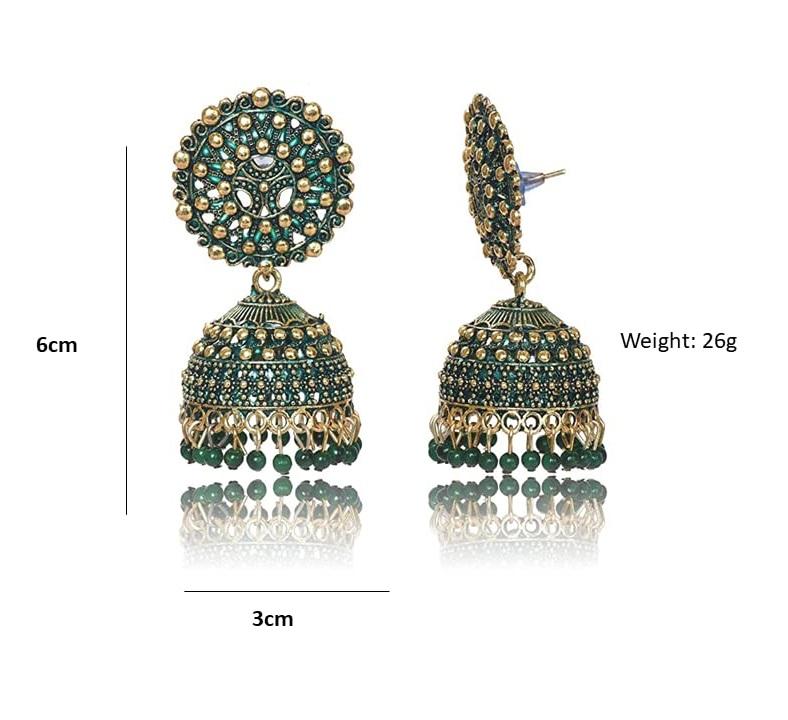 Ethnic Oxidised Jhumka for Women and Girls Wedding, Party Festival Wear Alloy Jhumki Earrings
