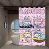 Cute L-labubu Cartoon Shower Curtain Bath Curtain Print Polyester Fabric Waterproof Bathroom Curtains With Hooks Bath Screen