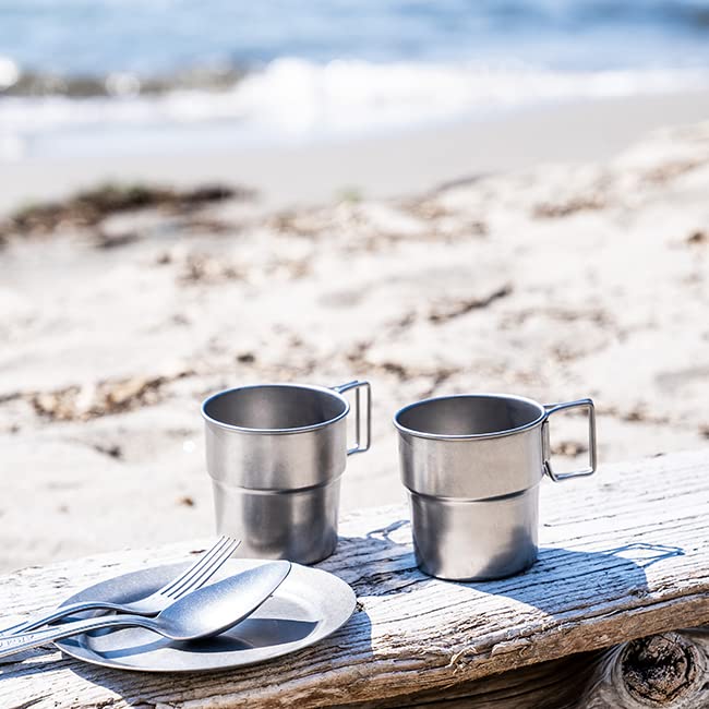 VINTAGE INOX Vintage Stacking Mug, 300ml, Made in Japan, Authentic VINTAGEINOX Product. Perfect for outdoor activities like camping, glamping, and