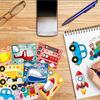 8/16Sheets Transportation Vehicles Puzzle Stickers Rocket Plane Make a Face Decals DIY Luggage Scrapbook Assemble Jigsaw Sticker